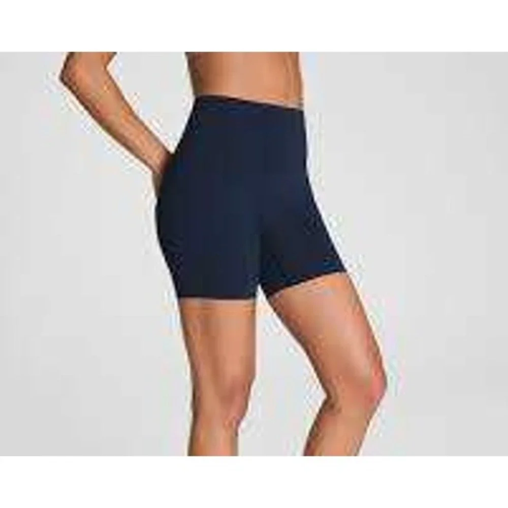 Spanx Thinstincts 2.0 Mid-Thigh Short Navy Blue High Waist Shapewear Large